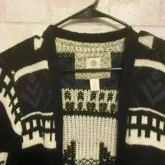 WOMENS ELEMENT RANDALL SWEATER XL black white cardigan - Picture 3 of 3